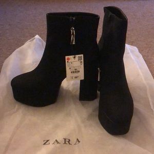 Zara Platform Suede Bootie
